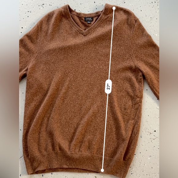 J.Crew 100% Cashmere V-Neck Sweater Soft Classic Luxury Knit Pullover Sz L Brown - Picture 11 of 12